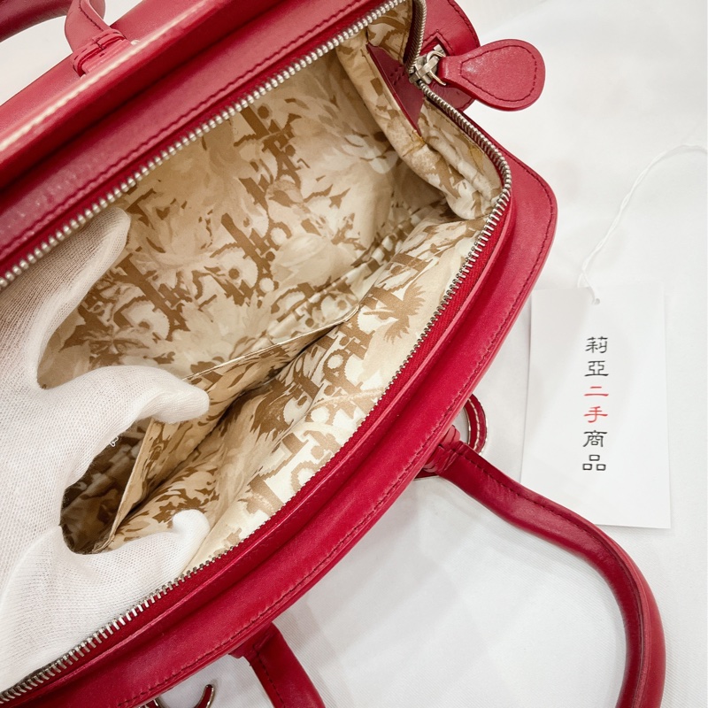 莉亞精品♡Dior 紅皮革手提包 二手-21