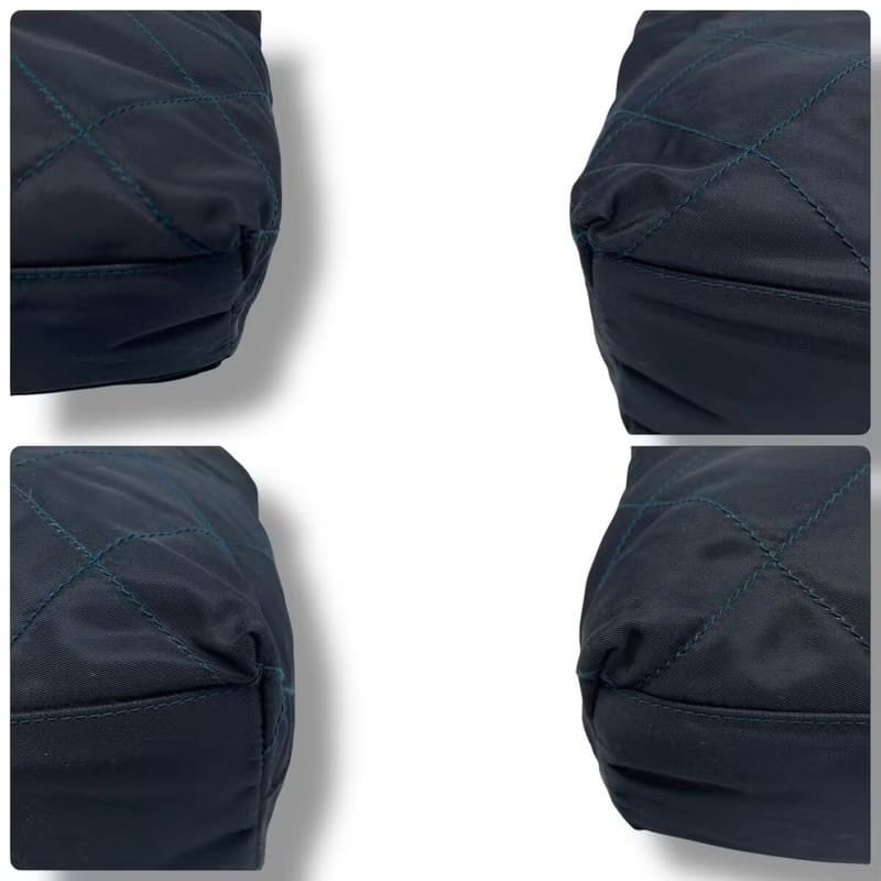 【LA LUNE】絕版古董包 稀有Prada黑色降落傘鏈子側背包 單肩包 托特包 中古-2