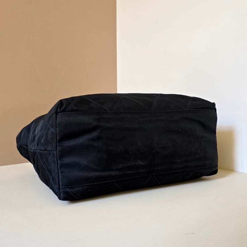 【LA LUNE】絕版古董包 稀有Prada藍黑色降落傘鏈子側背包 單肩包 托特包 中古-5