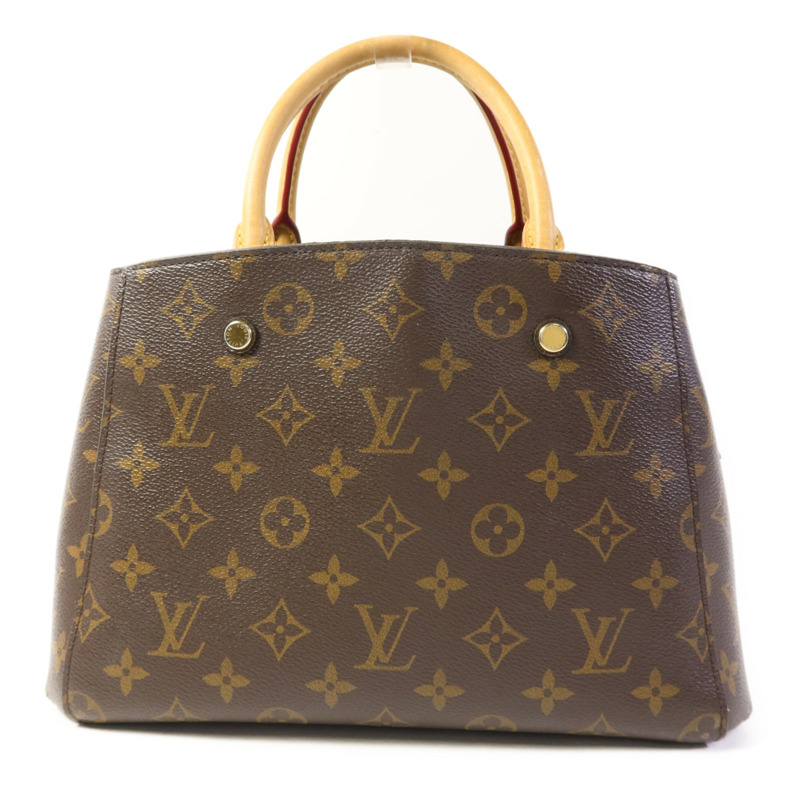 LOUIS VUITTON Monogram Montaigne BB金扣手挽肩背兩用袋棕色-2