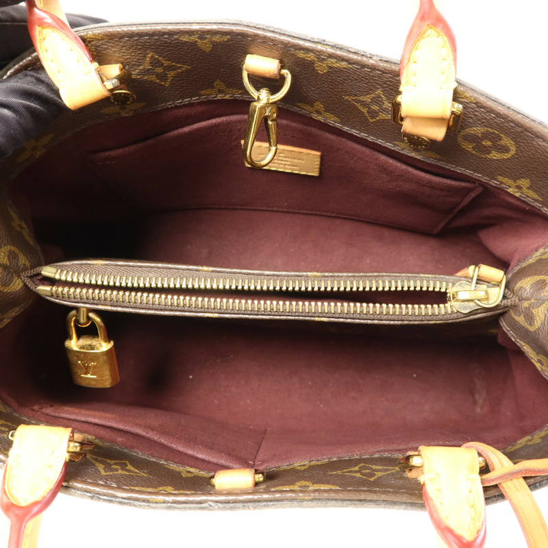LOUIS VUITTON Monogram Montaigne BB金扣手挽肩背兩用袋棕色-5