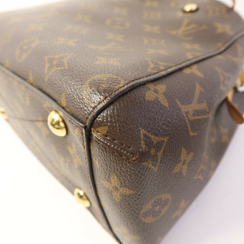 LOUIS VUITTON Monogram Montaigne BB金扣手挽肩背兩用袋棕色-14