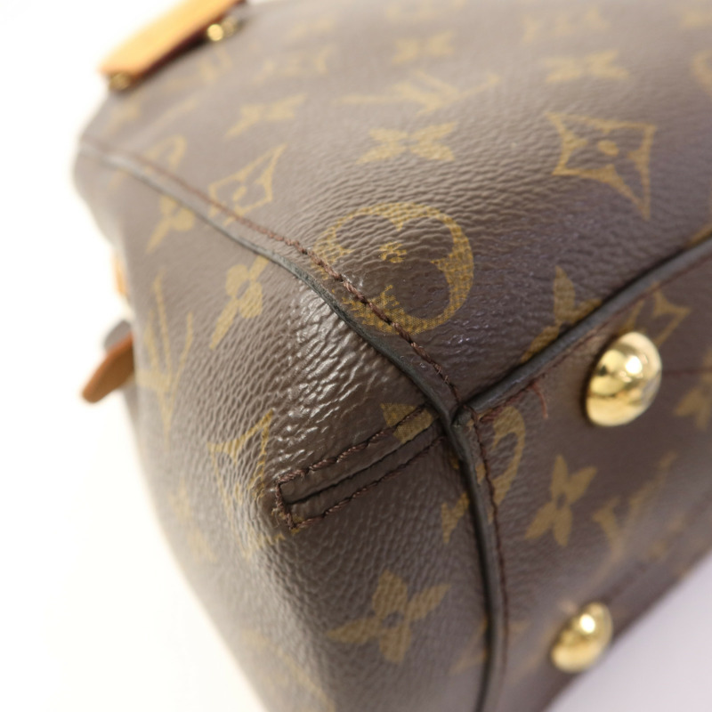 LOUIS VUITTON Monogram Montaigne BB金扣手挽肩背兩用袋棕色-15