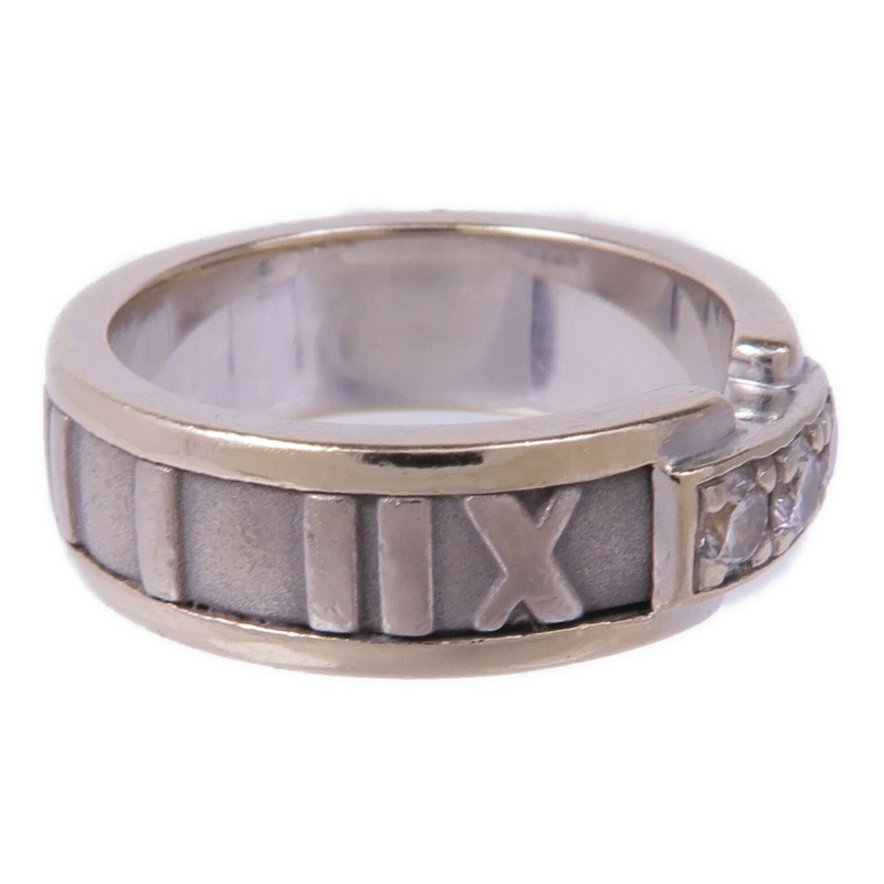 TIFFANY＆CO 18K白金Vintage Atlas Ring With Diamonds鑽石戒指US#4-3