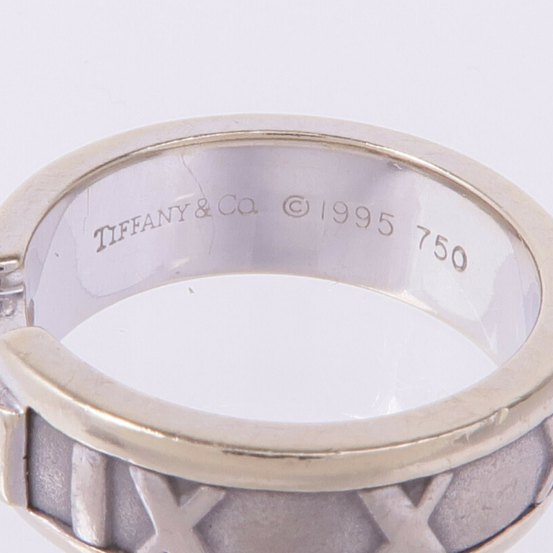 TIFFANY＆CO 18K白金Vintage Atlas Ring With Diamonds鑽石戒指US#4-4