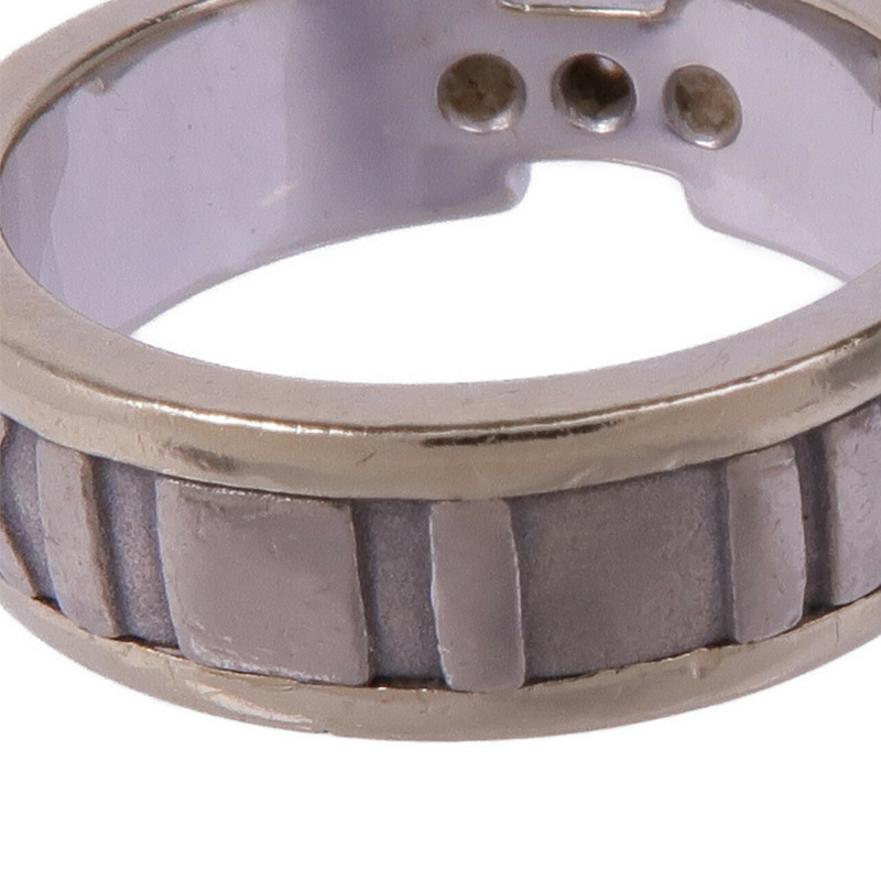 TIFFANY＆CO 18K白金Vintage Atlas Ring With Diamonds鑽石戒指US#4-6