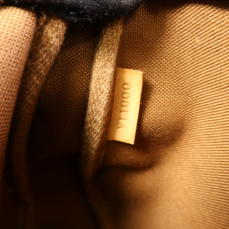 LOUIS VUITTON Monogram Pochette Accessoires金扣手挽袋棕色-7