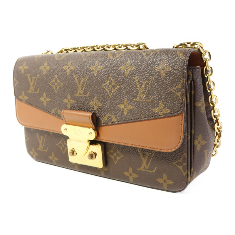 LOUIS VUITTON Monogram Marceau金扣鏈帶肩背袋棕色-2