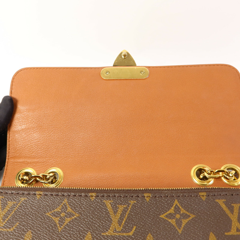 LOUIS VUITTON Monogram Marceau金扣鏈帶肩背袋棕色-8
