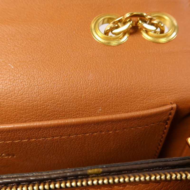 LOUIS VUITTON Monogram Marceau金扣鏈帶肩背袋棕色-9