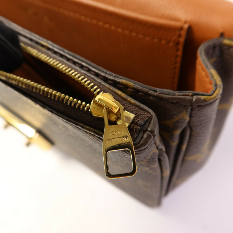 LOUIS VUITTON Monogram Marceau金扣鏈帶肩背袋棕色-10