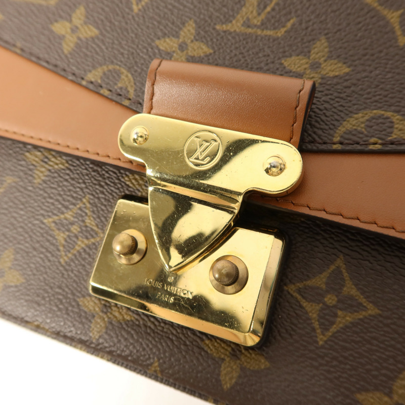 LOUIS VUITTON Monogram Marceau金扣鏈帶肩背袋棕色-12