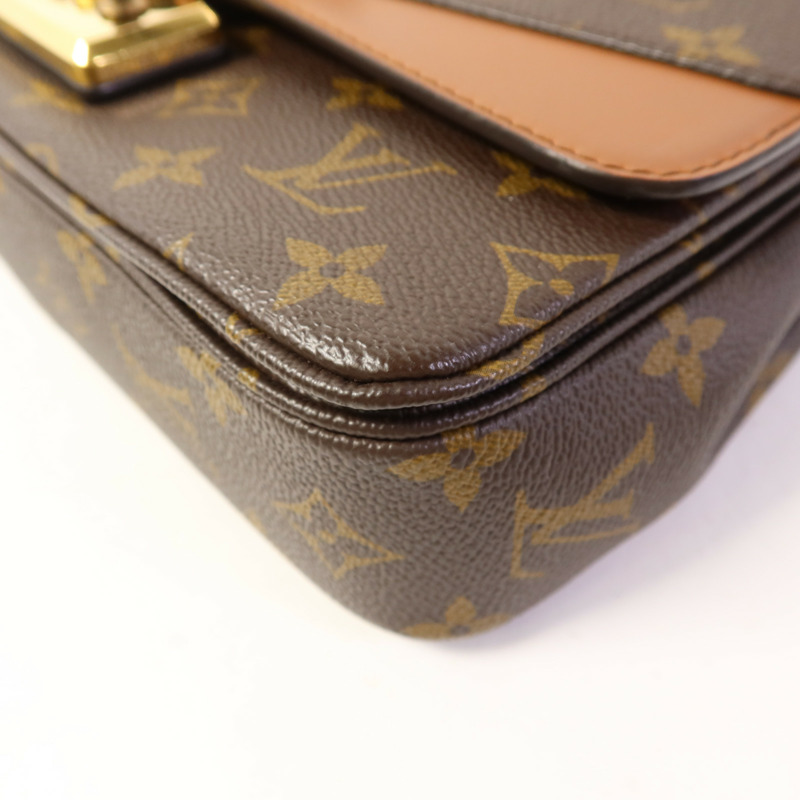 LOUIS VUITTON Monogram Marceau金扣鏈帶肩背袋棕色-13
