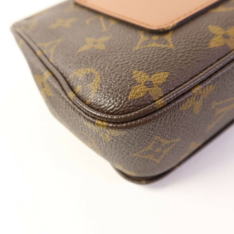 LOUIS VUITTON Monogram Marceau金扣鏈帶肩背袋棕色-16