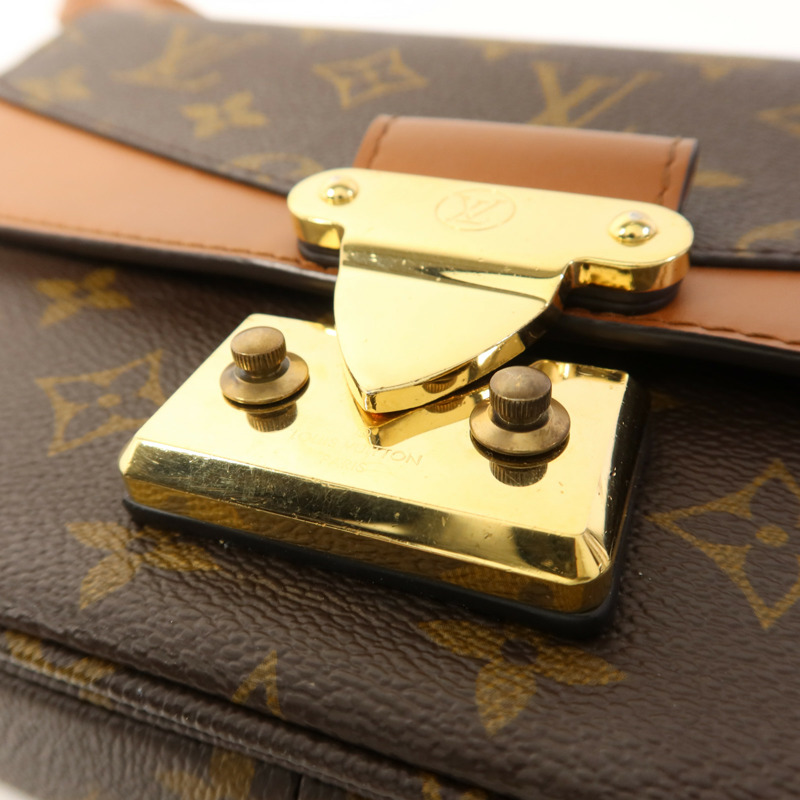LOUIS VUITTON Monogram Marceau金扣鏈帶肩背袋棕色-17