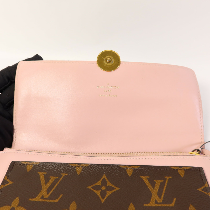 LOUIS VUITTON Monogram Flore Chain Wallet金扣鏈帶肩背袋-6
