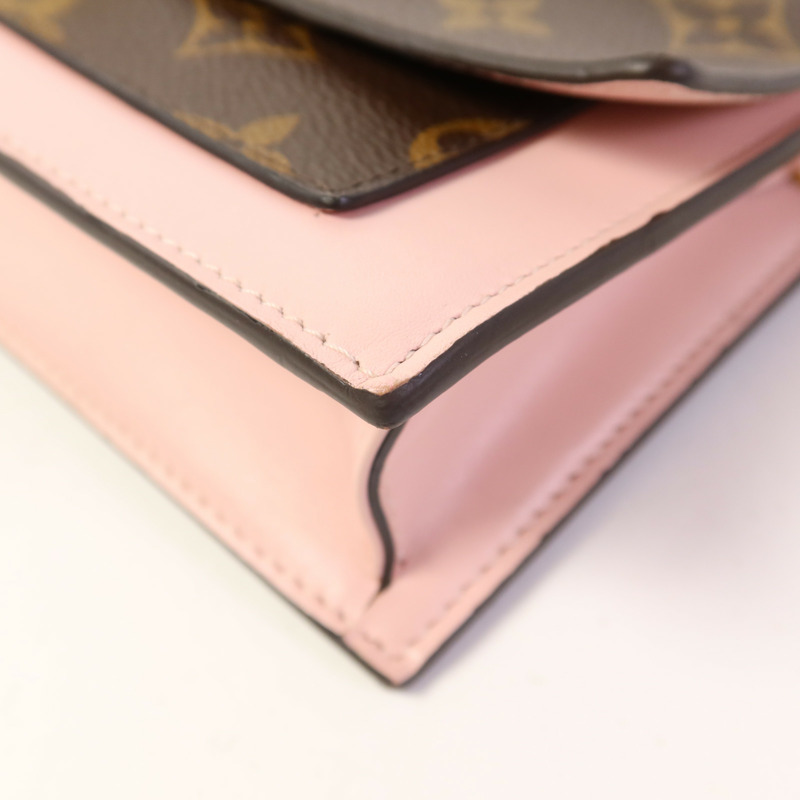 LOUIS VUITTON Monogram Flore Chain Wallet金扣鏈帶肩背袋-14