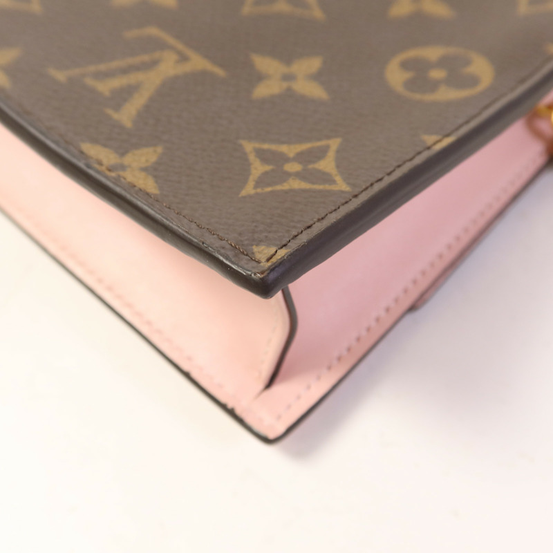 LOUIS VUITTON Monogram Flore Chain Wallet金扣鏈帶肩背袋-16