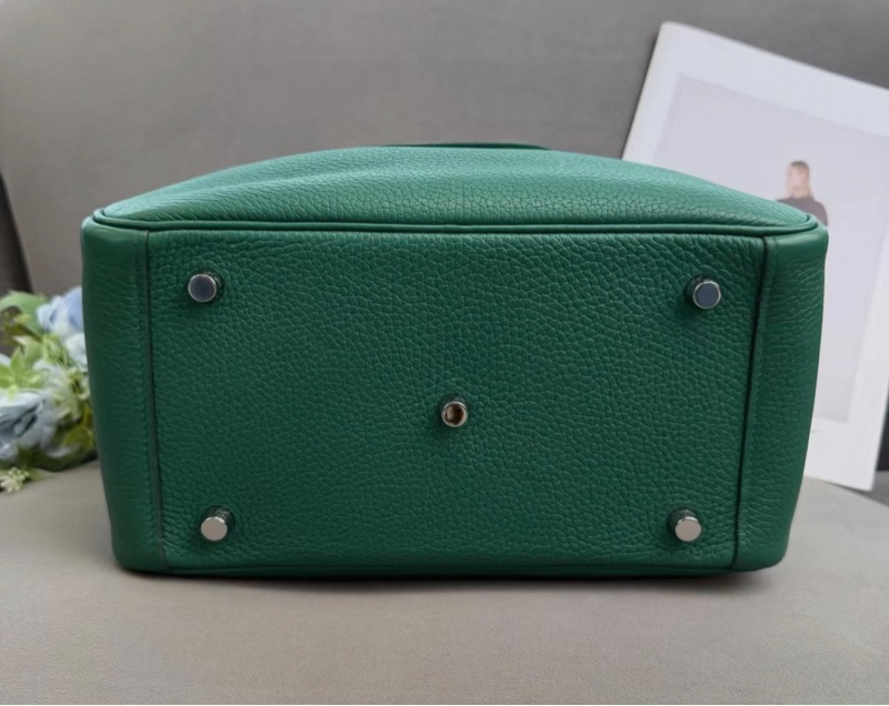 Hermes愛馬仕 lindy26 touch竹子綠拼鰐魚皮肩帶 銀扣 A刻-4