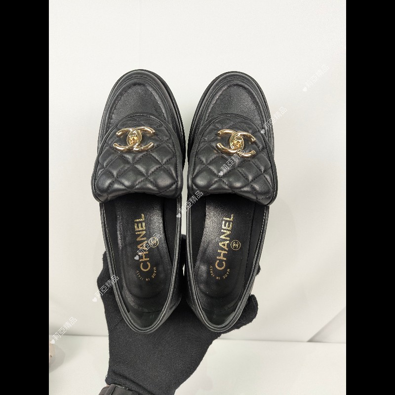 莉亞精品♡經典釦菱格紋樂福鞋 尺碼36 九新美鞋-4