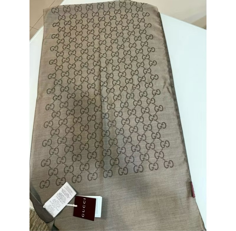 GUCCI 圍巾 絲巾 雙面提花羊毛圍巾-2