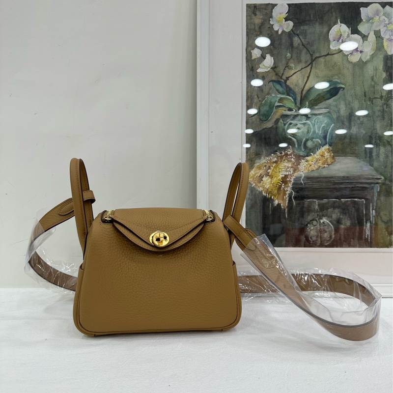 Hermes 愛馬仕minilindy餅乾色金扣 4b餅乾色金扣 K刻 全新有購證-1