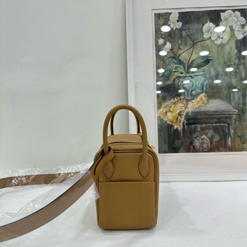 Hermes 愛馬仕minilindy餅乾色金扣 4b餅乾色金扣 K刻 全新有購證-3