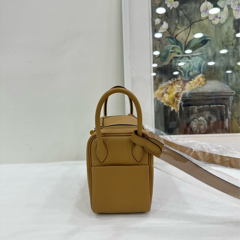 Hermes 愛馬仕minilindy餅乾色金扣 4b餅乾色金扣 K刻 全新有購證-4