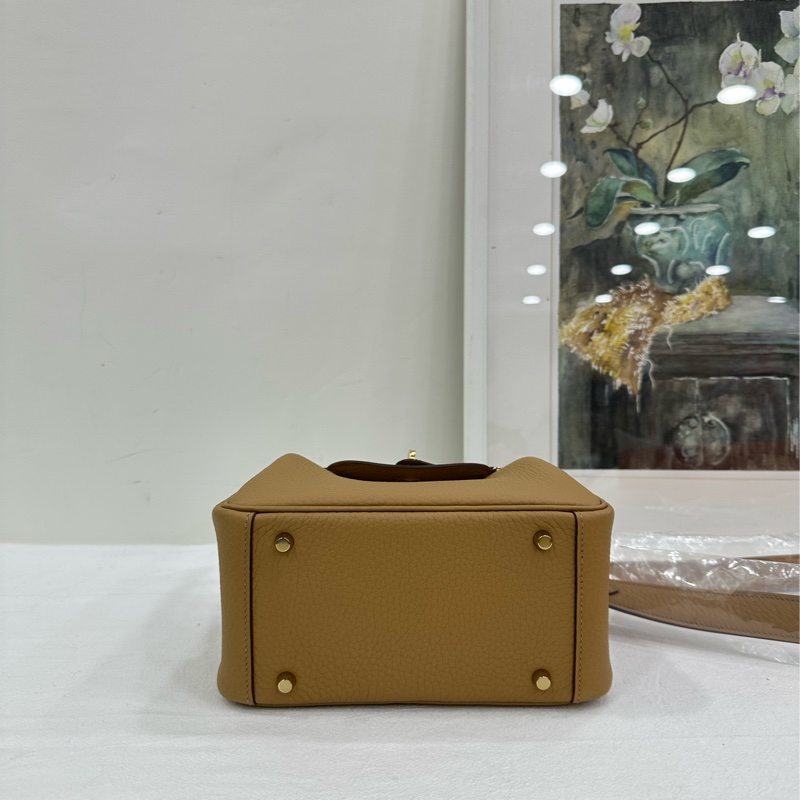 Hermes 愛馬仕minilindy餅乾色金扣 4b餅乾色金扣 K刻 全新有購證-5