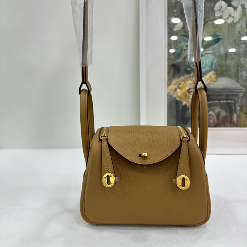 Hermes 愛馬仕minilindy餅乾色金扣 4b餅乾色金扣 K刻 全新有購證-7