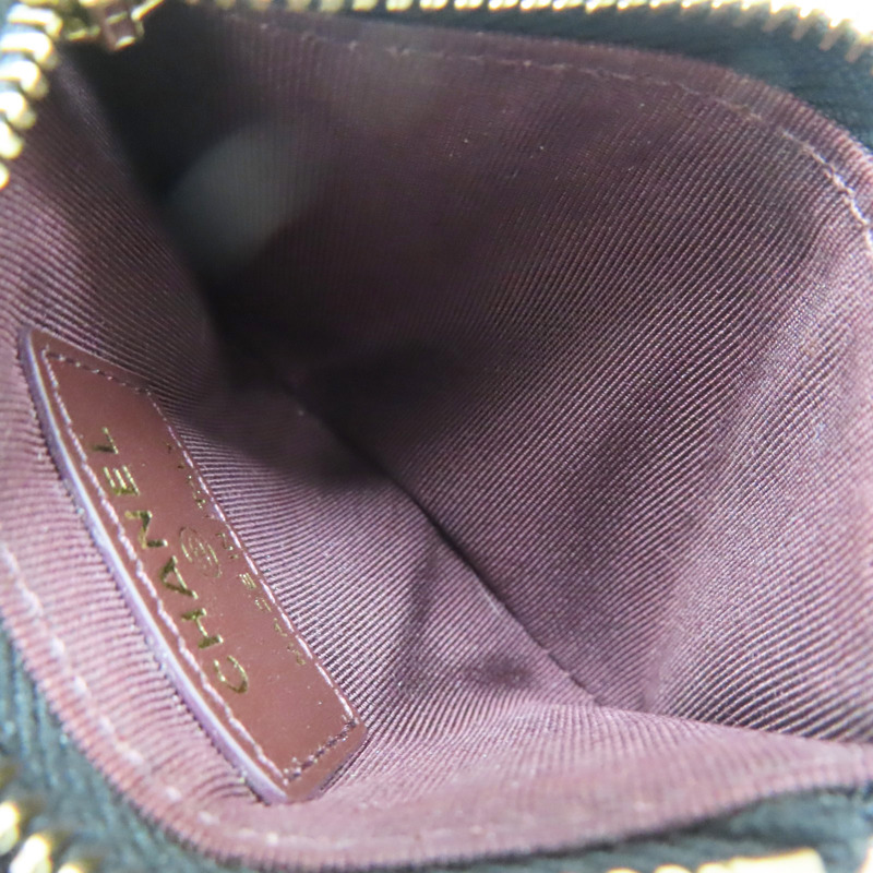 黑色 菱格紋 荔枝牛皮 扣式 卡片零錢包 金扣【CHANEL 香奈兒】-6