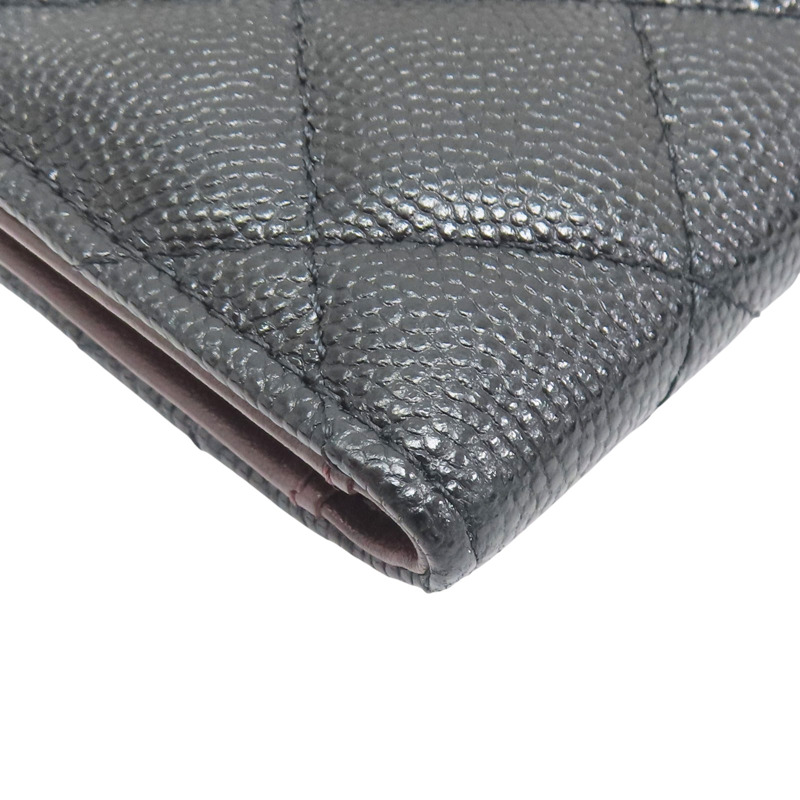 黑色 菱格紋 荔枝牛皮 扣式 卡片零錢包 金扣【CHANEL 香奈兒】-10