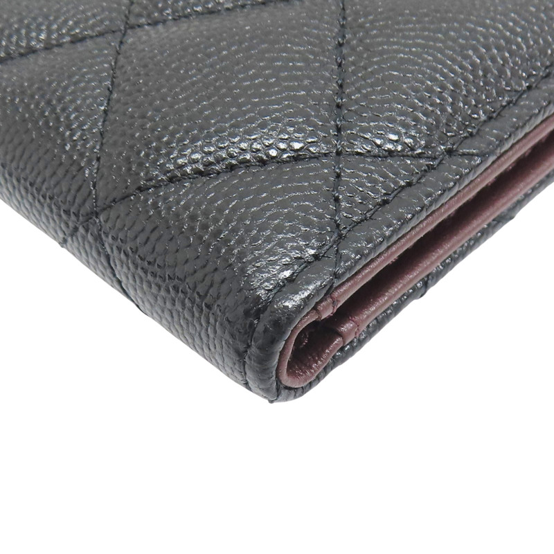 黑色 菱格紋 荔枝牛皮 扣式 卡片零錢包 金扣【CHANEL 香奈兒】-11