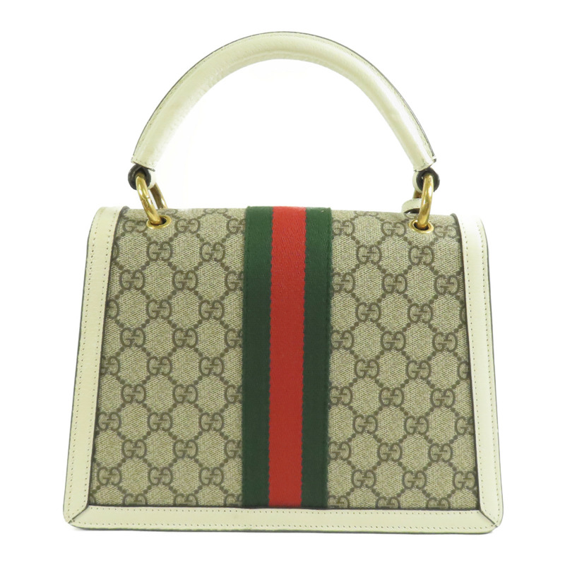 GUCCI 塗層帆布/皮革Queen Margaret金扣手挽肩背兩用袋-1