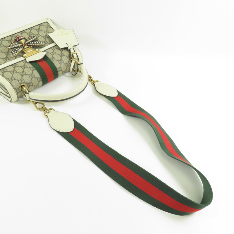 GUCCI 塗層帆布/皮革Queen Margaret金扣手挽肩背兩用袋-8