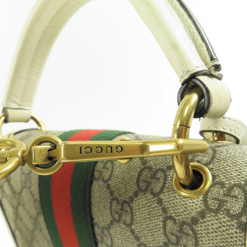 GUCCI 塗層帆布/皮革Queen Margaret金扣手挽肩背兩用袋-14