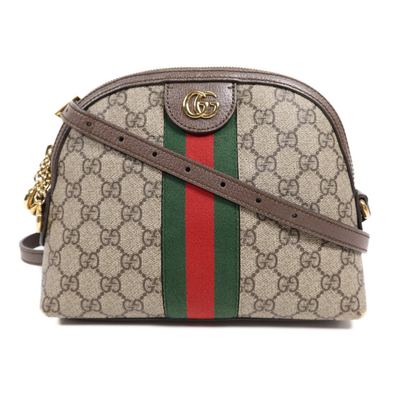 GUCCI 塗層帆布GG Ophidia金扣肩背袋-0
