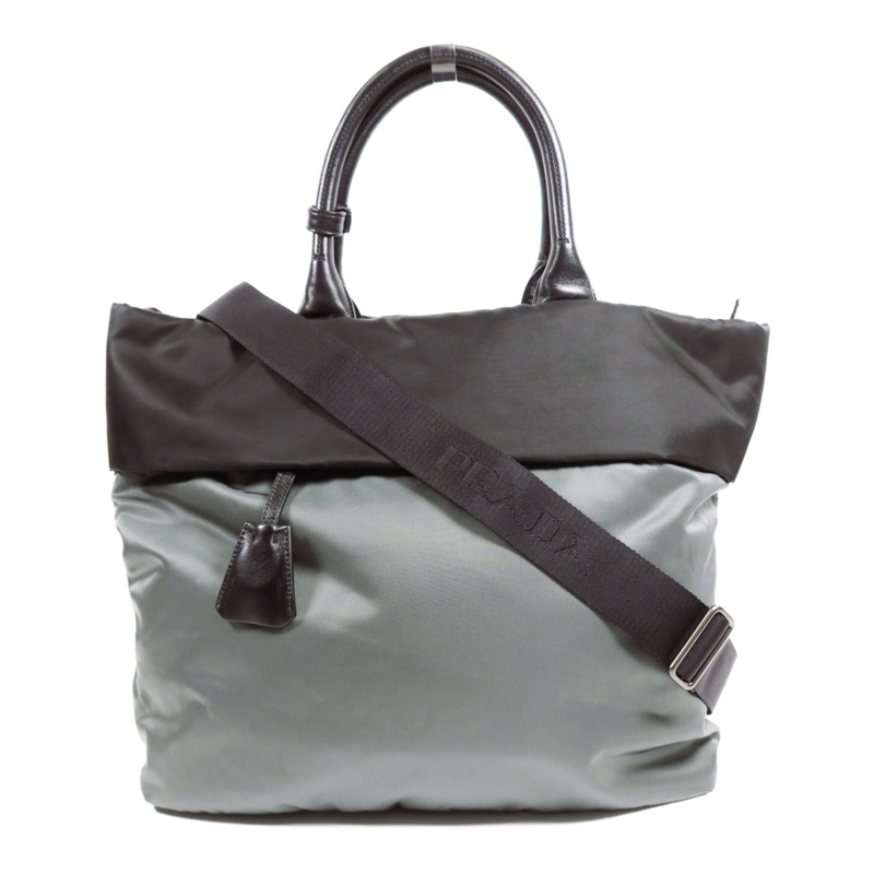 PRADA 尼龍2 Way Shoulder Bag銀扣手挽肩背兩用袋-0