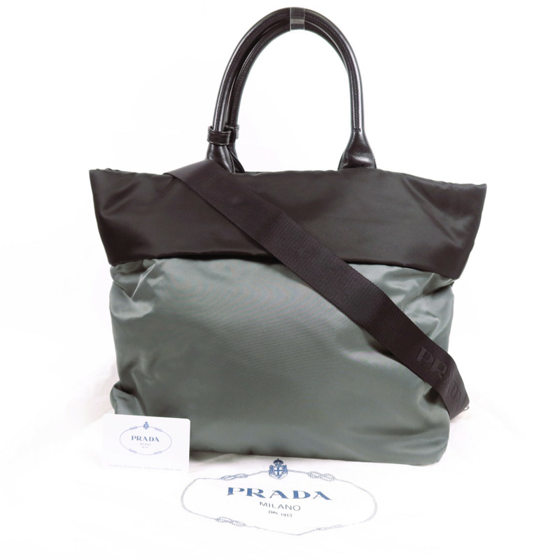 PRADA 尼龍2 Way Shoulder Bag銀扣手挽肩背兩用袋-6