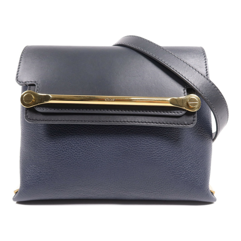 Chloe 牛皮皮革Clare金扣肩背袋-0