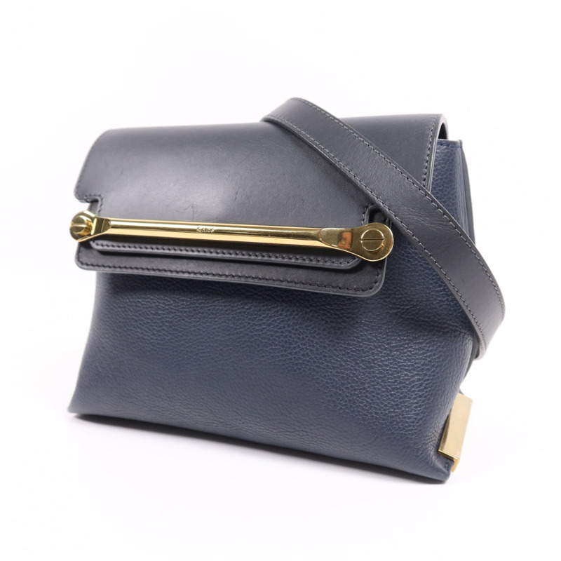 Chloe 牛皮皮革Clare金扣肩背袋-2