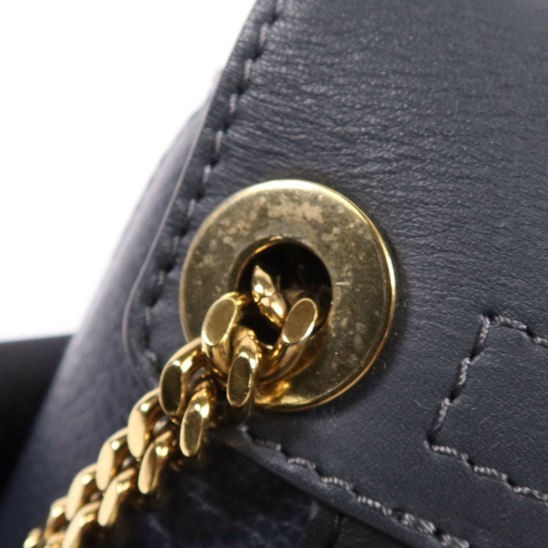 Chloe 牛皮皮革Clare金扣肩背袋-11