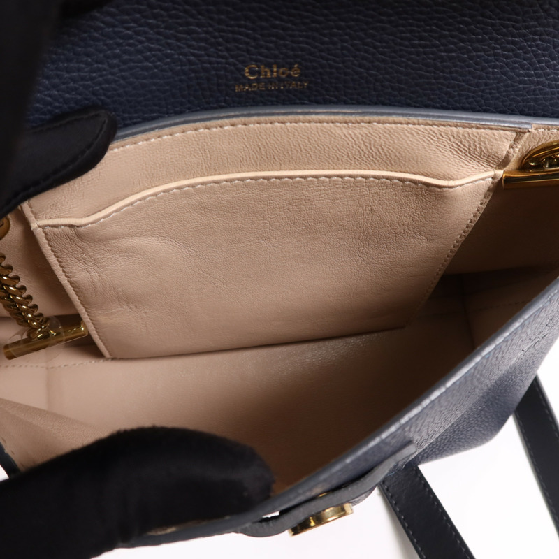 Chloe 牛皮皮革Clare金扣肩背袋-13