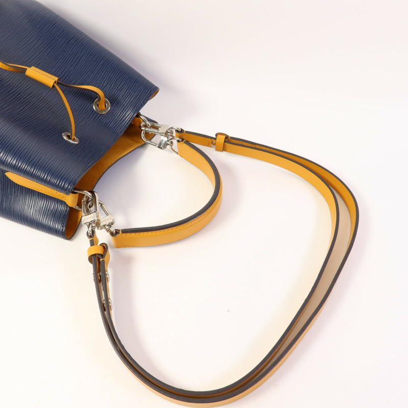 LOUIS VUITTON Epi Neo Noe BB銀扣手挽肩背兩用袋深藍色-4
