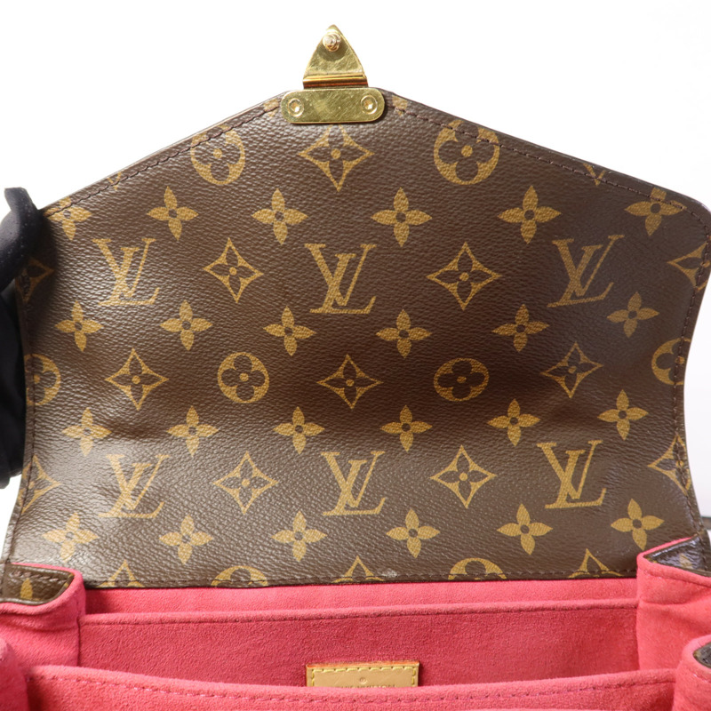 LOUIS VUITTON Monogram Patches Pochette Metis金扣手挽肩背兩用袋棕色-7