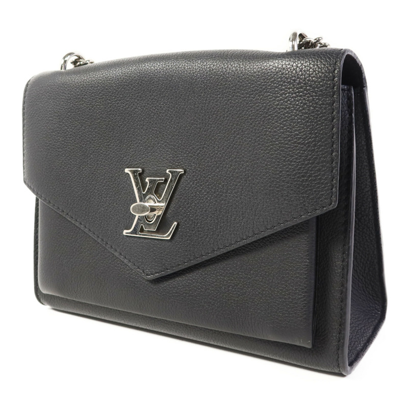 LOUIS VUITTON 牛皮皮革Mylockme銀扣鏈帶肩背袋-2