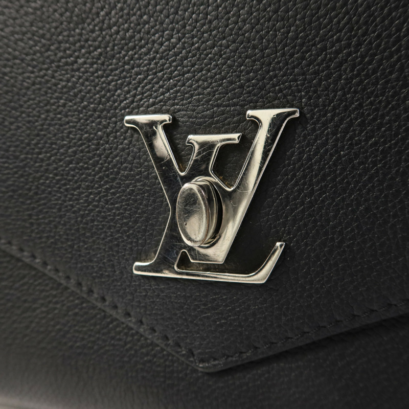 LOUIS VUITTON 牛皮皮革Mylockme銀扣鏈帶肩背袋-10