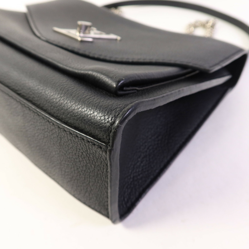 LOUIS VUITTON 牛皮皮革Mylockme銀扣鏈帶肩背袋-11