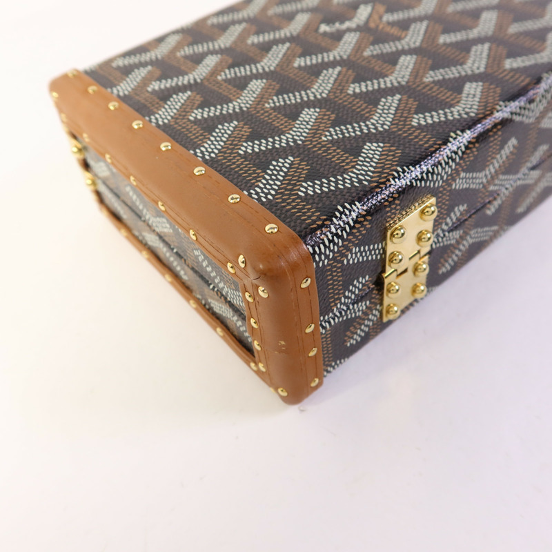 GOYARD 塗層帆布Minaudiere Trunk金扣肩背袋-13