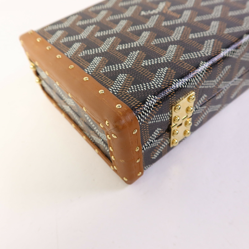 GOYARD 塗層帆布Minaudiere Trunk金扣肩背袋-15
